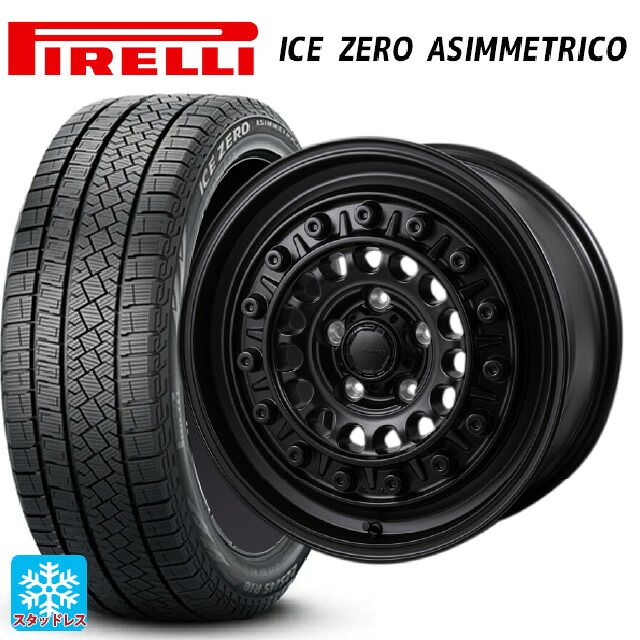 215/60R17 96H ピレリ アイスゼロ アシンメトリコ 正規品 # ジャパン三陽 ハイブロック ターマー サテンブラック 17-7.5J 国産車用 スタッドレスタイヤホイール4本セット
