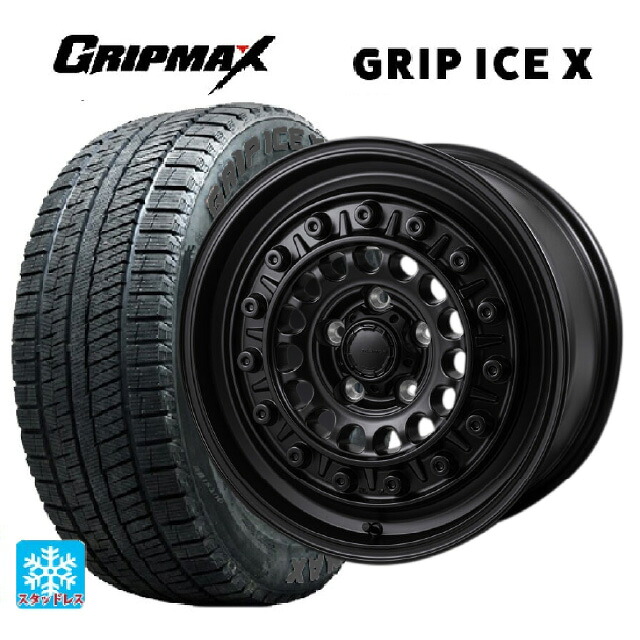205/65R16 95T グリップマックス グリップアイスX ブラックレター # ジャパン三陽 ハイブロック ターマー サテンブラック 16-7J 国産車用 スタッドレスタイヤホイール4本セット|タイヤホイール専門店コニシタイヤ