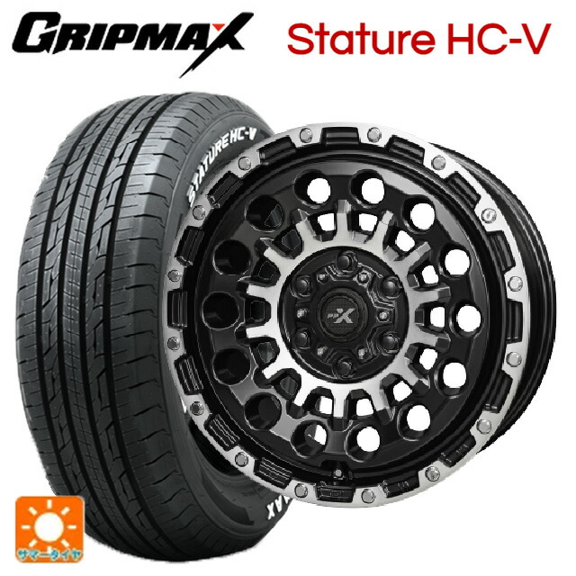 215/65R16 109/107S グリップマックス スタチャーHCV ホワイトレター 共豊 PPX GX14 マットブラッククリア×ポリッシュ 16-6.5J 国産車用 サマータイヤホイール4本セット