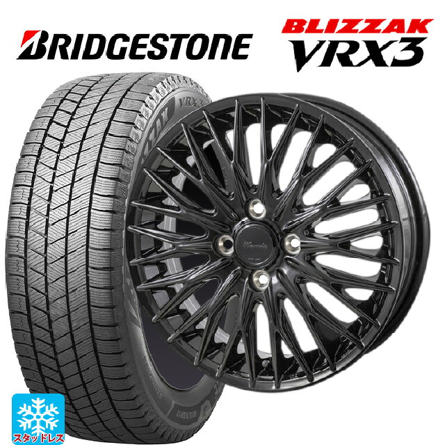 スズキ ハスラー(MR52/92S)用 165/60R15 77Q ブリヂストン ブリザック VRX3 正規品 # ジャパン三陽 ワーウィック クライヴァー グロスブラック 新品スタッドレスタイヤホイール 4本セット|タイヤホイール専門店コニシタイヤ
