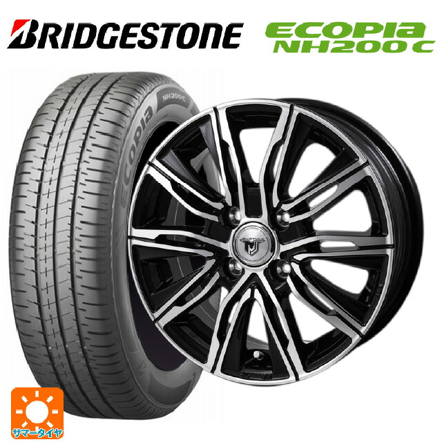 185/65R15 88S ブリヂストン エコピア NH200C 正規品 ジャパン三陽 ジェイピースタイル エムジェイクロス ブラックメタリックポリッシュ 15-5.5J 国産車用 サマータイヤホイール4本セット