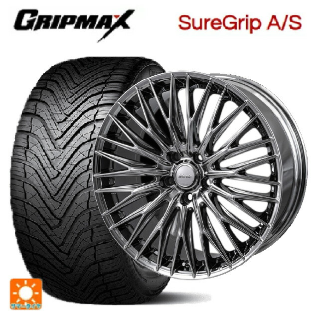 225/55R19 99W グリップマックス シュアグリップ A/S ブラックレター ジャパン三陽 ワーウィック クライヴァー SPT 19-8J 国産車用 オールシーズンタイヤホイール4本セット