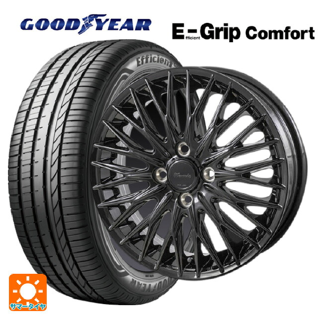 165/50R15 73V グッドイヤー エフィシェントグリップ コンフォート ジャパン三陽 ワーウィック クライヴァー グロスブラック 15-4.5J 国産車用 サマータイヤホイール4本セット