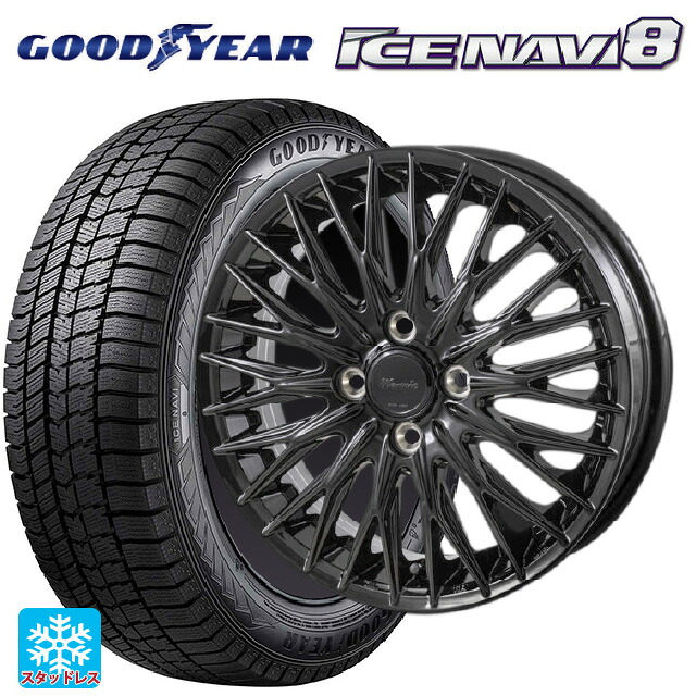 165/55R15 75Q グッドイヤー アイスナビ8 # ジャパン三陽 ワーウィック クライヴァー グロスブラック 15-4.5J 国産車用 スタッドレスタイヤホイール4本セット