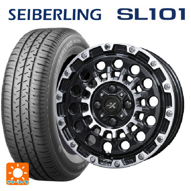 2026年製 155/65R14 75S セイバーリング セイバーリング SL101(ブリヂストン工場生産) 共豊 PPX GX14 マットブラッククリア×ポリッシュ 14-4.5J 国産車用 サマータイヤホイール4本セット