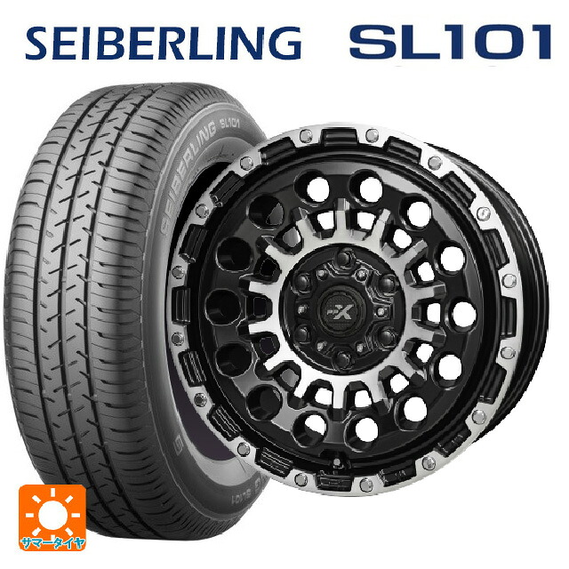 215/65R16 98S セイバーリング セイバーリング SL101(ブリヂストン工場生産） 共豊 PPX GX14 マットブラッククリア×ポリッシュ 16-7J 国産車用 サマータイヤホイール4本セット