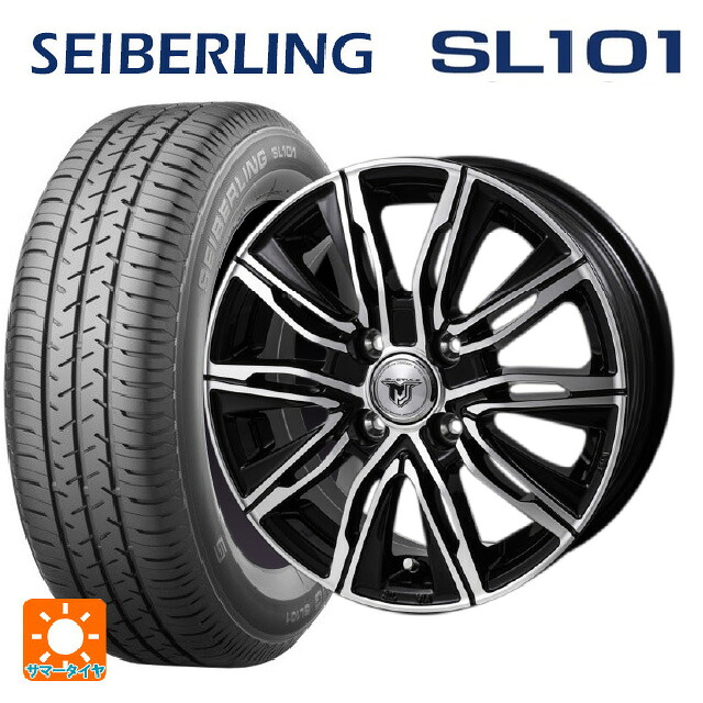 165/70R14 81S セイバーリング セイバーリング SL101(ブリヂストン工場生産） ジャパン三陽 ジェイピースタイル エムジェイクロス ブラックメタリックポリッシュ 14-4.5J 国産車用 サマータイヤホイール4本セット｜タイヤホイール専門店コニシタイヤ