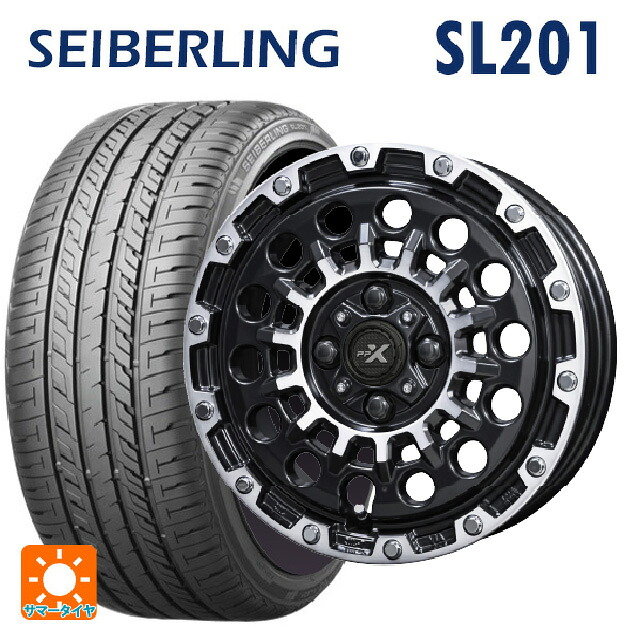 165/60R14 75H セイバーリング セイバーリング SL201(ブリヂストン工場生産） 共豊 PPX GX14 マットブラッククリア×ポリッシュ 14-4.5J 国産車用 サマータイヤホイール4本セット