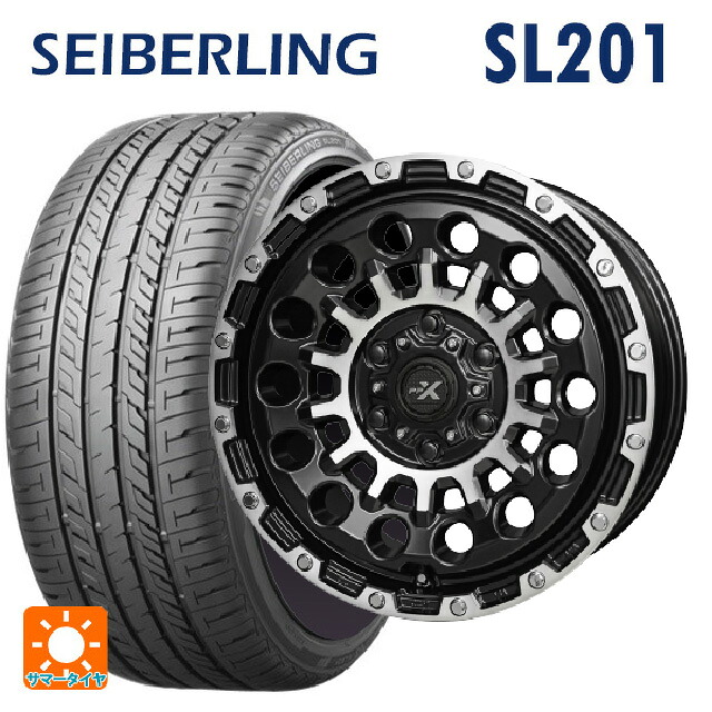 195/60R16 89H セイバーリング セイバーリング SL201(ブリヂストン工場生産） 共豊 PPX GX14 マットブラッククリア×ポリッシュ 16-7J 国産車用 サマータイヤホイール4本セット 81,604円