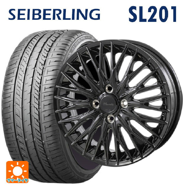 165/55R15 75V セイバーリング セイバーリング SL201(ブリヂストン工場生産） ジャパン三陽 ワーウィック クライヴァー グロスブラック 15-4.5J 国産車用 サマータイヤホイール4本セット