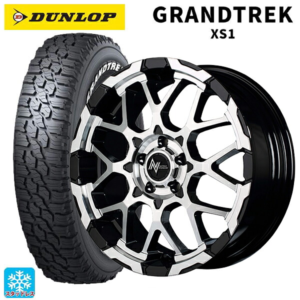 2024年製 215/70R16 100/97N ダンロップ グラントレックXS1 ホワイトレター # エムアイディー ナイトロパワー M28バレットエス ブラック/ミラーカット 16-7J 国産車用 スタッドレスタイヤホイール4本セット