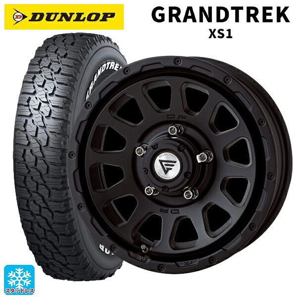 2024年製 215/70R16 100/97N ダンロップ グラントレックXS1 ホワイトレター # エクシズルライン デルタフォース オーバル マットブラック 16-6J 国産車用 スタッドレスタイヤホイール4本セット