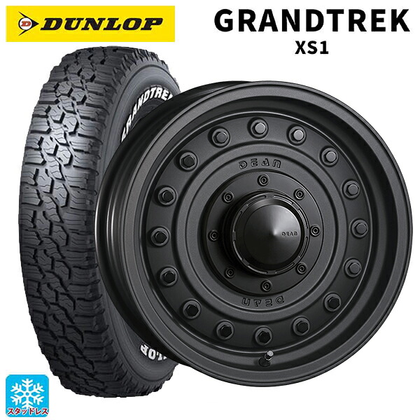 スズキ ジムニー(64系)用 185/85R16 105/103L ダンロップ グラントレックXS1 ホワイトレター クリムソン ディーン コロラド マットチャコールブラック 新品スタッドレスタイヤホイール 5本セット
