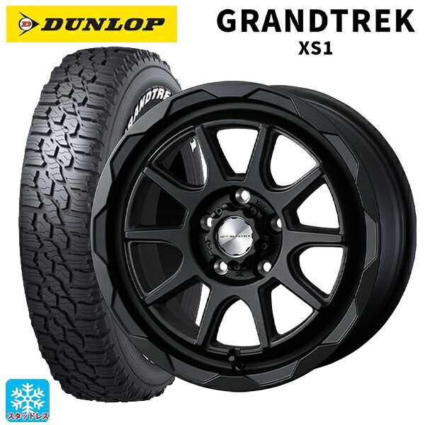 215/70R16 100/97N ダンロップ グラントレックXS1 ホワイトレター ウェッズ マッドヴァンス06 フルマットブラック 16-7J 国産車用 スタッドレスタイヤホイール4本セット｜タイヤホイール専門店コニシタイヤ