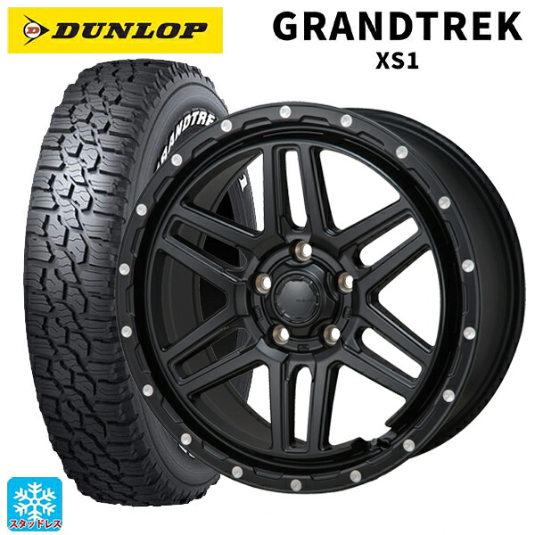 2024年製 215/70R16 100/97N ダンロップ グラントレックXS1 ホワイトレター # ジャパン三陽 ハイブロック エルデ Satin Black/Milling 16-7J 国産車用 スタッドレスタイヤホイール4本セット
