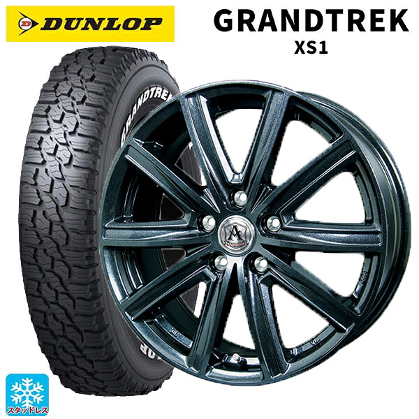 2024年製 215/70R16 100/97N ダンロップ グラントレックXS1 ホワイトレター # テクノピア アフロディーテ MZ # ディープメタル 16-6.5J 国産車用 スタッドレスタイヤホイール4本セット