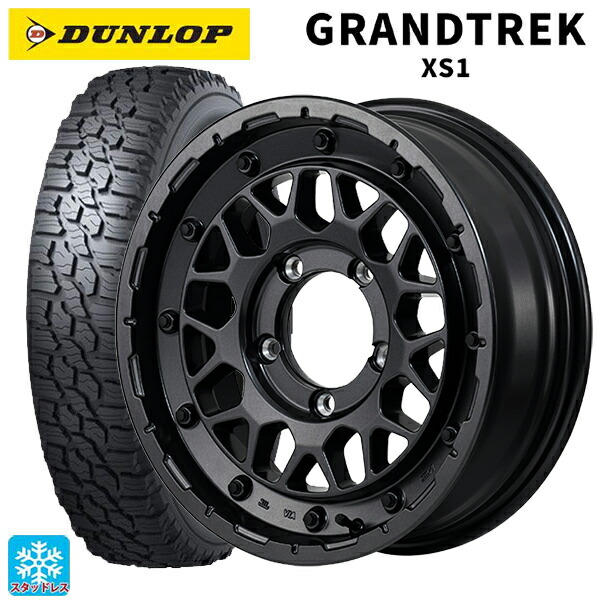 2024年製 215/70R16 100/97N ダンロップ グラントレックXS1 ホワイトレター # エムアイディー ナイトロパワー M29 スティンガー セミグロスブラッククリア 16-6J 国産車用 スタッドレスタイヤホイール4本セット