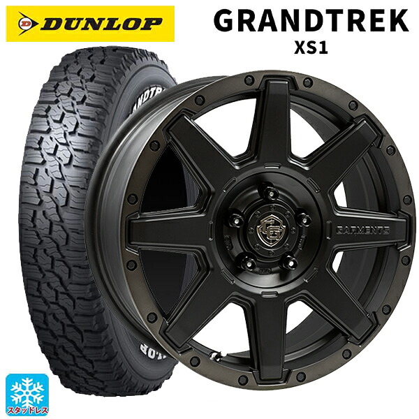 2024年製 215/70R16 100/97N ダンロップ グラントレックXS1 ホワイトレター # ウェッズ クロスオーバー ガーメンツ スタイルU マットブラッククリア 16-7J 国産車用 スタッドレスタイヤホイール4本セット