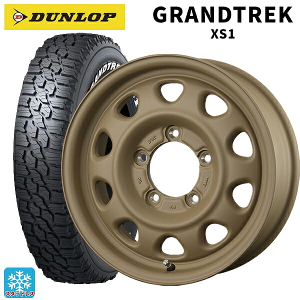2024年製 215/70R16 100/97N ダンロップ グラントレックXS1 ホワイトレター # トピー ランドフット SWZ CAFE LATTE 16-5.5J 国産車用 スタッドレスタイヤホイール4本セット