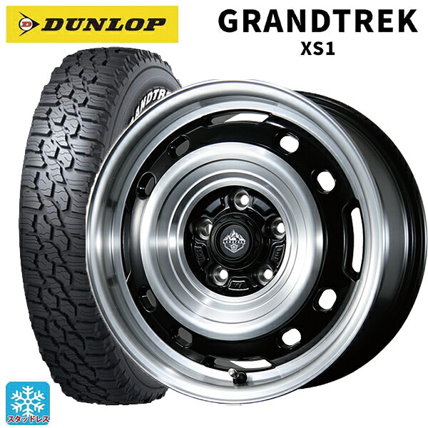 2024年製 215/70R16 100/97N ダンロップ グラントレックXS1 ホワイトレター # トピー ランドフット XFG # GB/P 16-7J 国産車用 スタッドレスタイヤホイール4本セット
