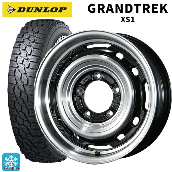 185/85R16 105/103L ダンロップ グラントレックXS1 ホワイトレター トピー ランドフット XFG GB/P 16-5.5J 国産車用 スタッドレスタイヤホイール4本セット|タイヤホイール専門店コニシタイヤ
