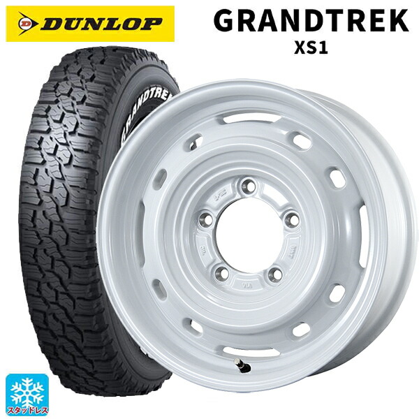 2024年製 215/70R16 100/97N ダンロップ グラントレックXS1 ホワイトレター # トピー ランドフット XFG WH 16-6J 国産車用 スタッドレスタイヤホイール4本セット