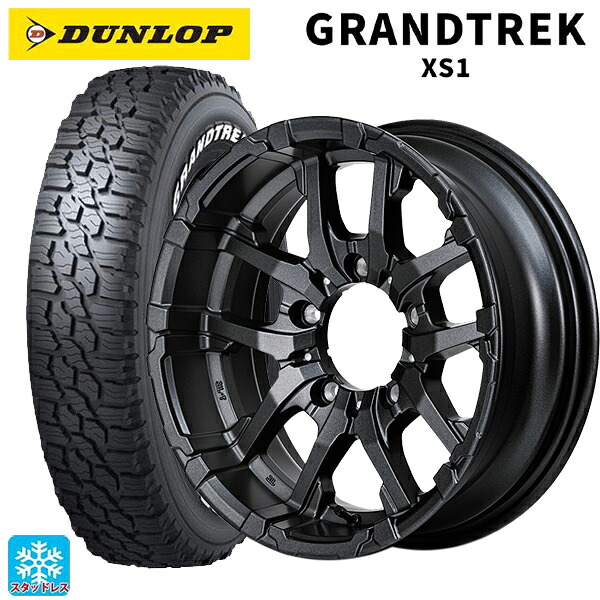 スズキ ジムニーシエラ(74系)用 215/70R16 100/97N ダンロップ グラントレックXS1 ホワイトレター エムアイディー ナイトロパワー M26 クロスファング バレルブラック/ドリルド 新品スタッドレスタイヤホイール 5本セット|タイヤホイール専門店コニシタイヤ
