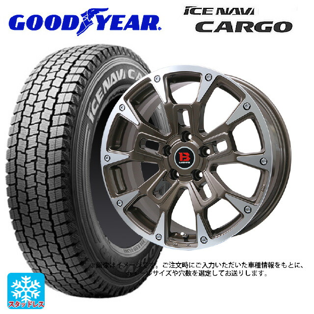スズキ ジムニーシエラ(74系)用 195/80R15 107/105N グッドイヤー アイスナビ カーゴ # ビックウェイ ビーラグナス ビーアールディー ブロンズポリッシュ 新品スタッドレスタイヤホイール 4本セット