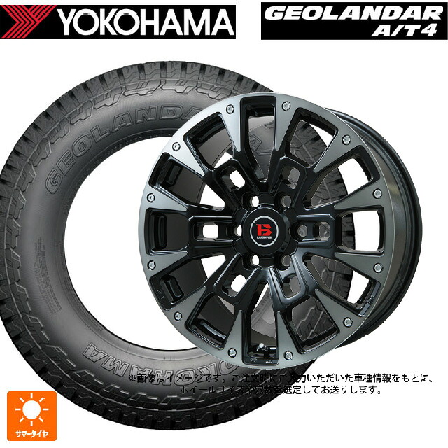 スズキ ジムニーシエラ(74系)用 215/75R15 106/103S ヨコハマ ジオランダー AT4 G018 ブラックレター 正規品 ビックウェイ ビーラグナス ビーアールディー ブラックポリッシュ/ブラッククリア 新品サマータイヤホイール 5本セット
