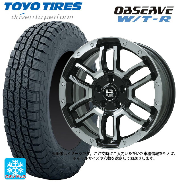 スズキ ジムニーノマド(JC74W)用 225/75R16 103/100Q トーヨー オブザーブ W/T-R ビックウェイ ビーラグナス エフアールディー ブラックポリッシュ/ブラッククリア 新品スタッドレスタイヤホイール 4本セット