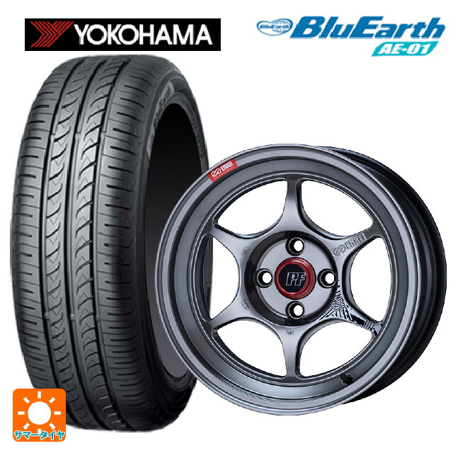 175/60R16 82H ヨコハマ ブルーアース AE01 エンケイ パフォーマンスライン PF06 ハイパーシルバー 16-6.5J 国産車用 サマータイヤホイール4本セット