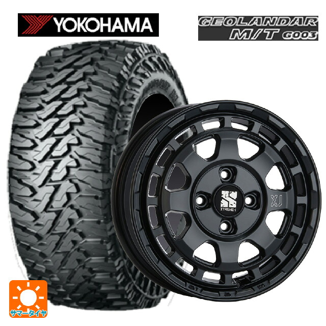 スズキ ハスラー(MR52/92S)用 165/65R14 81/78Q ヨコハマ ジオランダー M/T G003 正規品 エムエルジェイ エクストリームJ サバンザ サテンブラック 新品サマータイヤホイール 4本セット