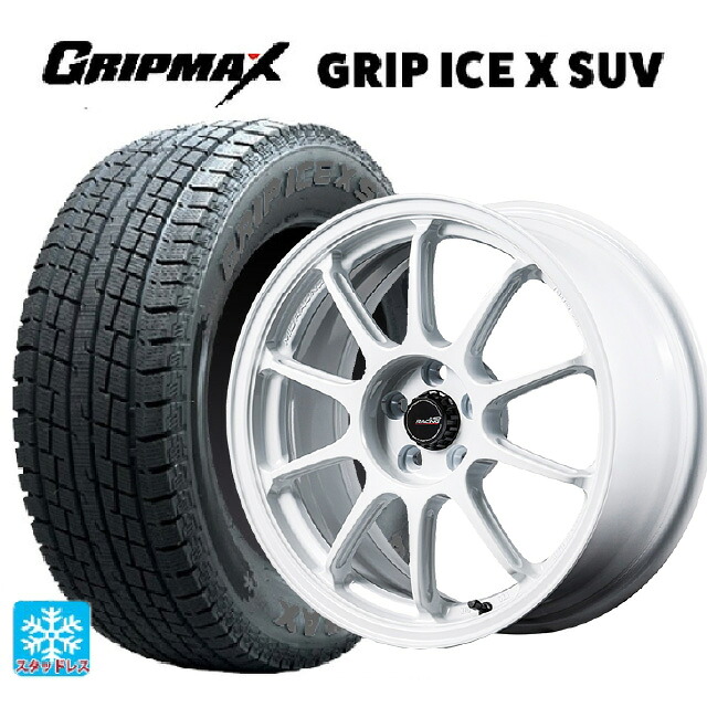 235/60R18 107H XL グリップマックス グリップアイスX SUV ブラックレター # エムアイディー MIDレーシング R10 エボ WHI 18-8.5J 国産車用 スタッドレスタイヤホイール4本セット｜タイヤホイール専門店コニシタイヤ 103,620円