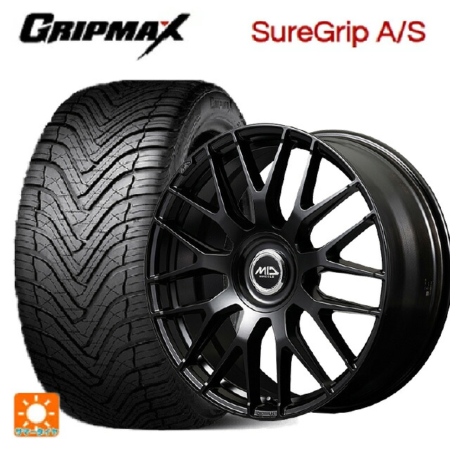 225/40R18 92W XL グリップマックス シュアグリップ A/S ブラックレター エムアイディー MID エクスクルーシブ 029F SBK 18-7J 国産車用 オールシーズンタイヤホイール4本セット