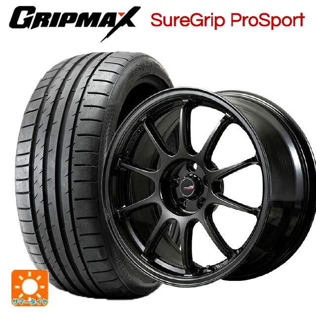 225/40R18 92Y XL グリップマックス シュアグリップ プロスポーツ ブラックレター エムアイディー MIDレーシング R10 エボ BLM 18-8.5J 国産車用 サマータイヤホイール4本セット