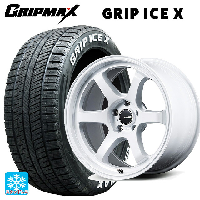 225/50R18 99H XL グリップマックス グリップアイスX ホワイトレター エムアイディー MIDレーシング R06 ホワイト 18-8.5J 国産車用 スタッドレスタイヤホイール4本セット