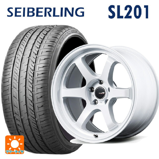 245/45R18 100W XL セイバーリング セイバーリング SL201(ブリヂストン工場生産） エムアイディー MIDレーシング R06 ホワイト 18-7.5J 国産車用 サマータイヤホイール4本セット