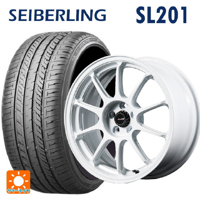 225/45R17 91W セイバーリング セイバーリング SL201(ブリヂストン工場生産） エムアイディー MIDレーシング R10 エボ WHI 17-7J 国産車用 サマータイヤホイール4本セット