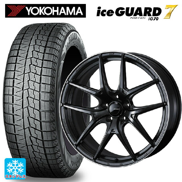 245/45R19 102Q ヨコハマ アイスガード7(IG70) ウェッズ ウェッズスポーツ SA 01R METAL BLACK/F 19-8.5J 国産車用 スタッドレスタイヤホイール4本セット