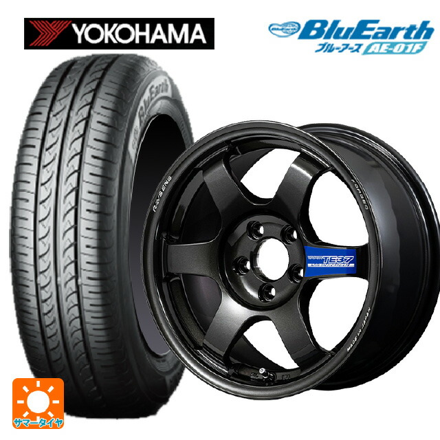 185/60R15 84H ヨコハマ ブルーアース AE01F レイズ ボルクレーシング TE37 グラベル3 MM 15-7J 国産車用 サマータイヤホイール4本セット