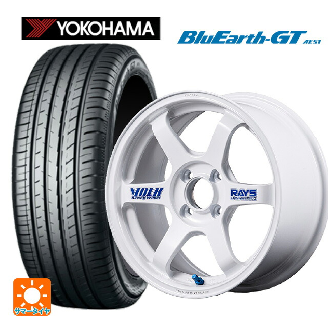 185/60R15 84H ヨコハマ ブルーアースGT AE51 レイズ ボルクレーシング TE37 ソニック 30TH ステッカーバージョン WH 15-5.5J 国産車用 サマータイヤホイール4本セット