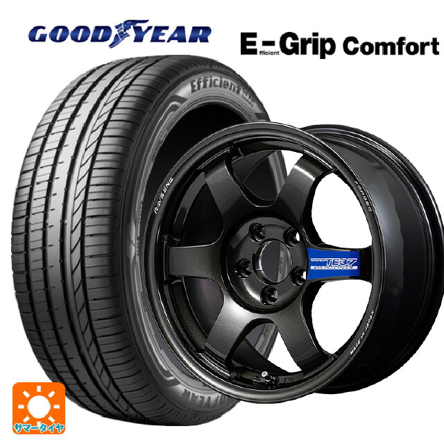 185/60R15 84H グッドイヤー エフィシェントグリップ コンフォート レイズ ボルクレーシング TE37 グラベル3 MM 15-7J 国産車用 サマータイヤホイール4本セット|タイヤホイール専門店コニシタイヤ