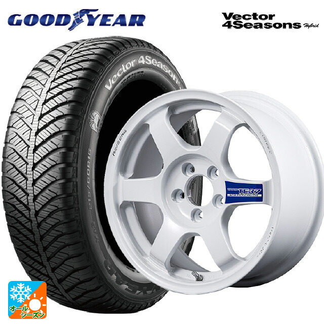 185/65R15 88H グッドイヤー ベクターフォーシーズンズ ハイブリッド レイズ ボルクレーシング TE37 グラベル3 DW 15-7J 国産車用 オールシーズンタイヤホイール4本セット