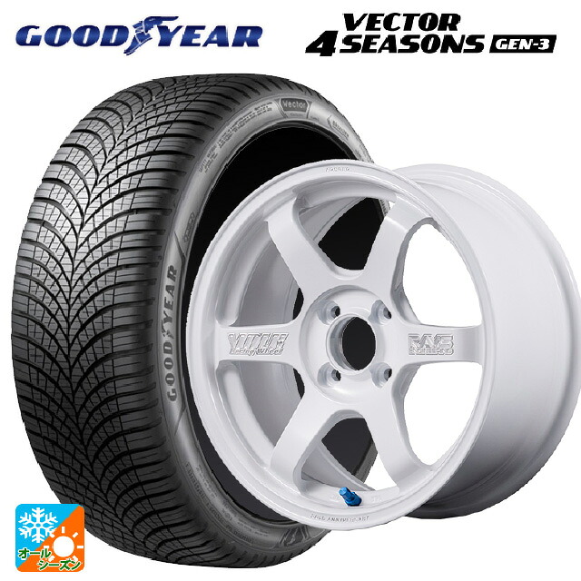 185/65R15 92V XL グッドイヤー ベクター4シーズンズ ジェン3 レイズ ボルクレーシング TE37 ソニック 30TH マシニングバージョン WH 15-5.5J 国産車用 オールシーズンタイヤホイール4本セット