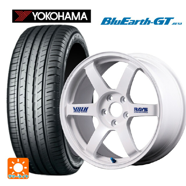 245/50R18 100W ヨコハマ ブルーアースGT AE51 レイズ ボルクレーシング TE37サーガ S-プラス 30TH ステッカーバージョン WH 18-9J 国産車用 サマータイヤホイール4本セット