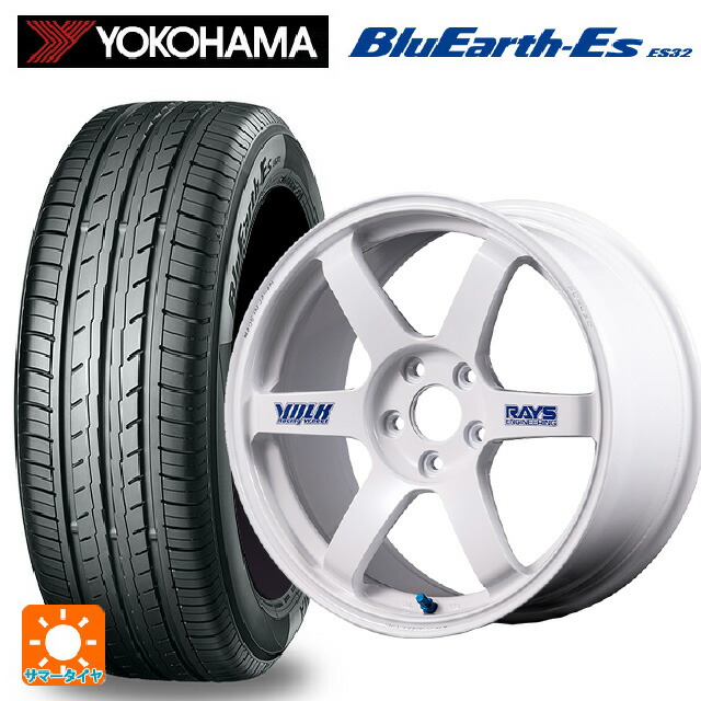 215/45R17 91V ヨコハマ ブルーアースEs ES32 レイズ ボルクレーシング TE37サーガ S-プラス 30TH ステッカーバージョン WH 17-8J 国産車用 サマータイヤホイール4本セット