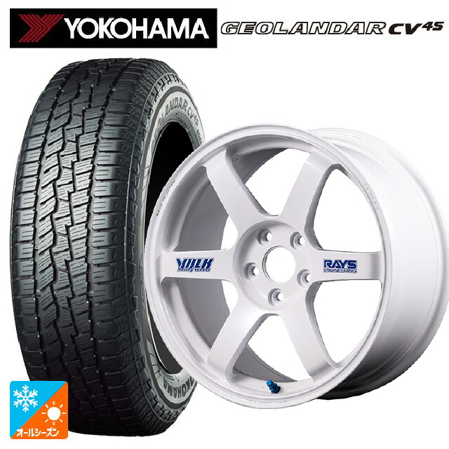 225/60R18 104V XL ヨコハマ ジオランダー CV 4S G061 正規品 レイズ ボルクレーシング TE37サーガ S-プラス 30TH ステッカーバージョン WH 18-8J 国産車用 オールシーズンタイヤホイール4本セット