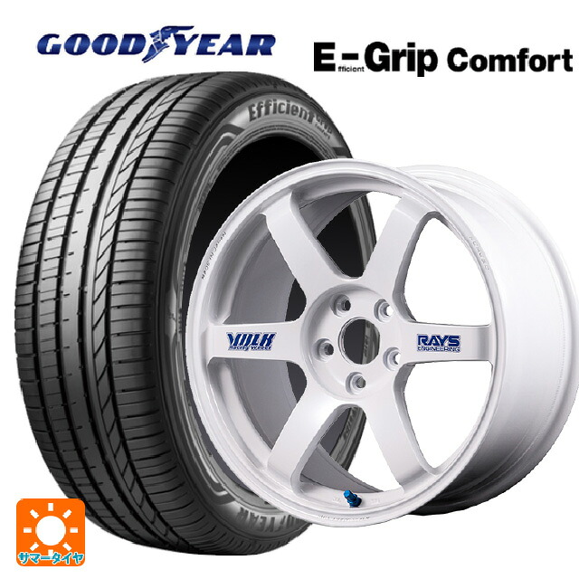 245/35R20 95W XL グッドイヤー エフィシェントグリップ コンフォート レイズ ボルクレーシング TE37サーガ S-プラス 30TH ステッカーバージョン WH 20-8.5J 国産車用 サマータイヤホイール4本セット｜タイヤホイール専門店コニシタイヤ