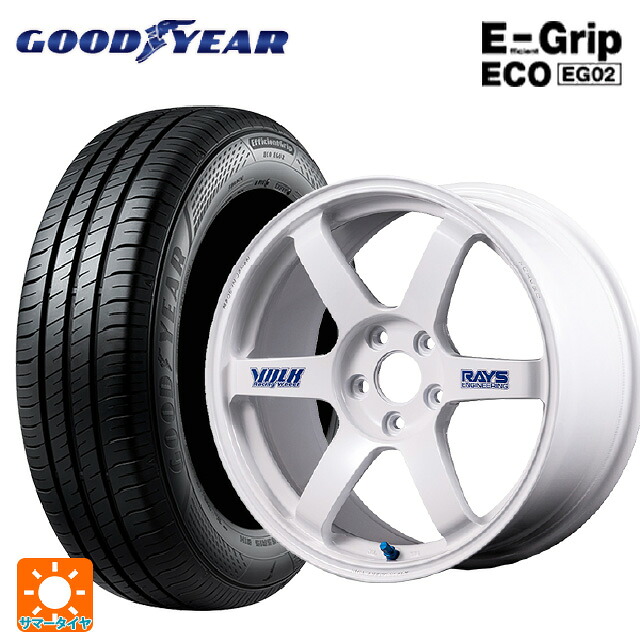 215/50R17 91V グッドイヤー エフィシェントグリップ エコ EG02 レイズ ボルクレーシング TE37サーガ S-プラス 30TH ステッカーバージョン WH 17-7.5J 国産車用 サマータイヤホイール4本セット