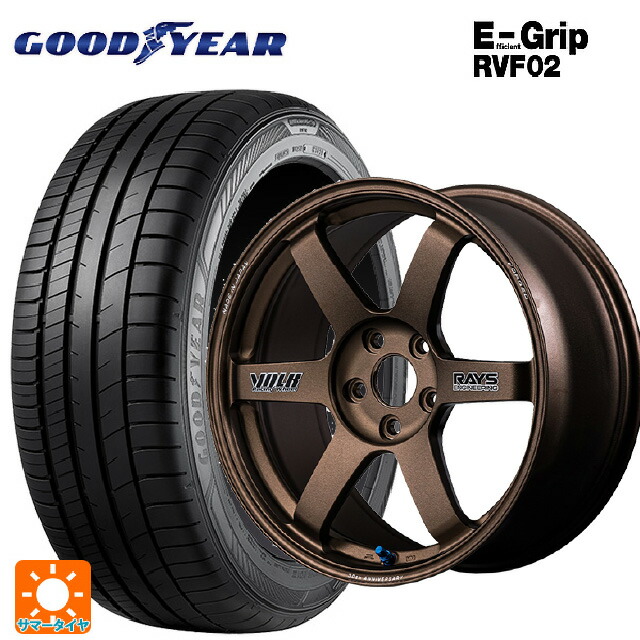 215/55R17 98V XL グッドイヤー エフィシェントグリップ RVF02 レイズ ボルクレーシング TE37サーガ S-プラス 30TH ステッカーバージョン BR 17-7J 国産車用 サマータイヤホイール4本セット